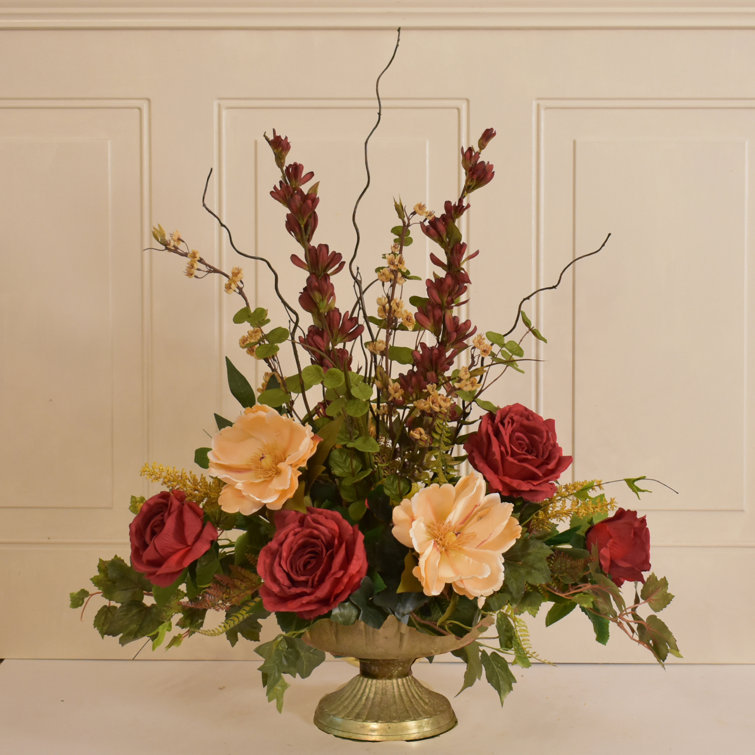 Floral Home Decor Faux Silk Mixed Assortment Arrangement & Reviews